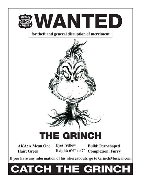 Grinch Wanted Poster Printable